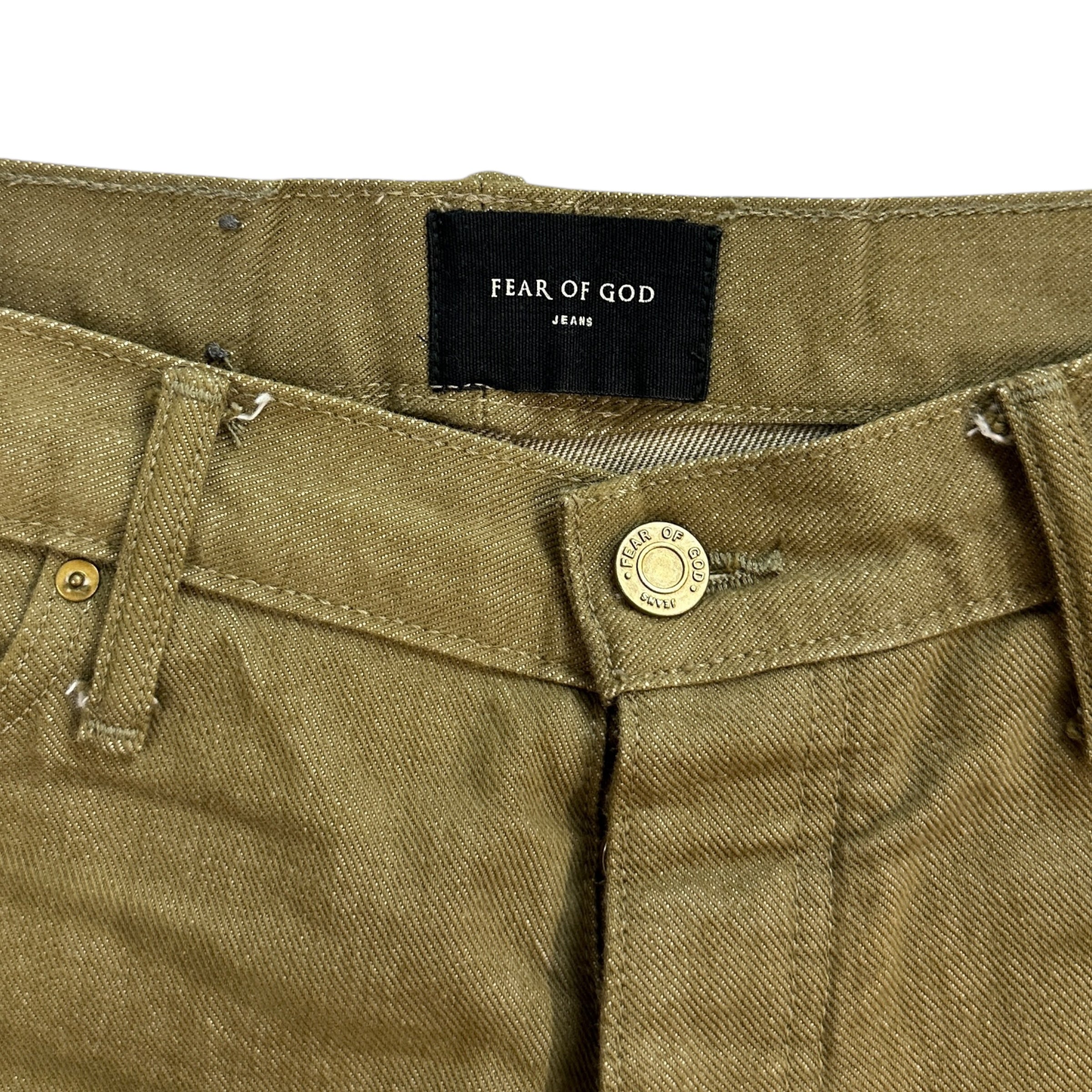 Fear Of God Denim Olive Zipper Jeans