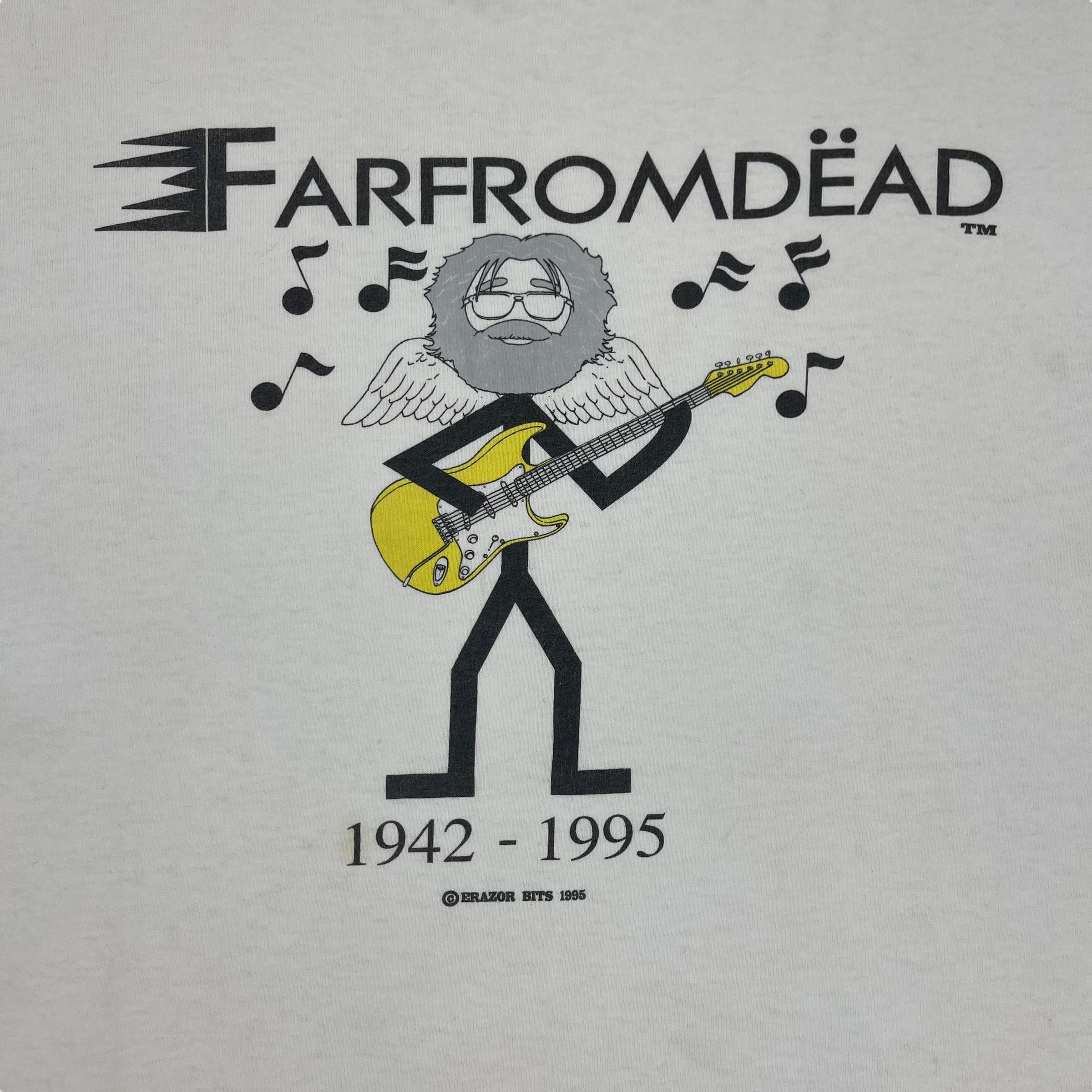 1995 Grateful Dead Jerry Garcia Far From Dead Band Tee White