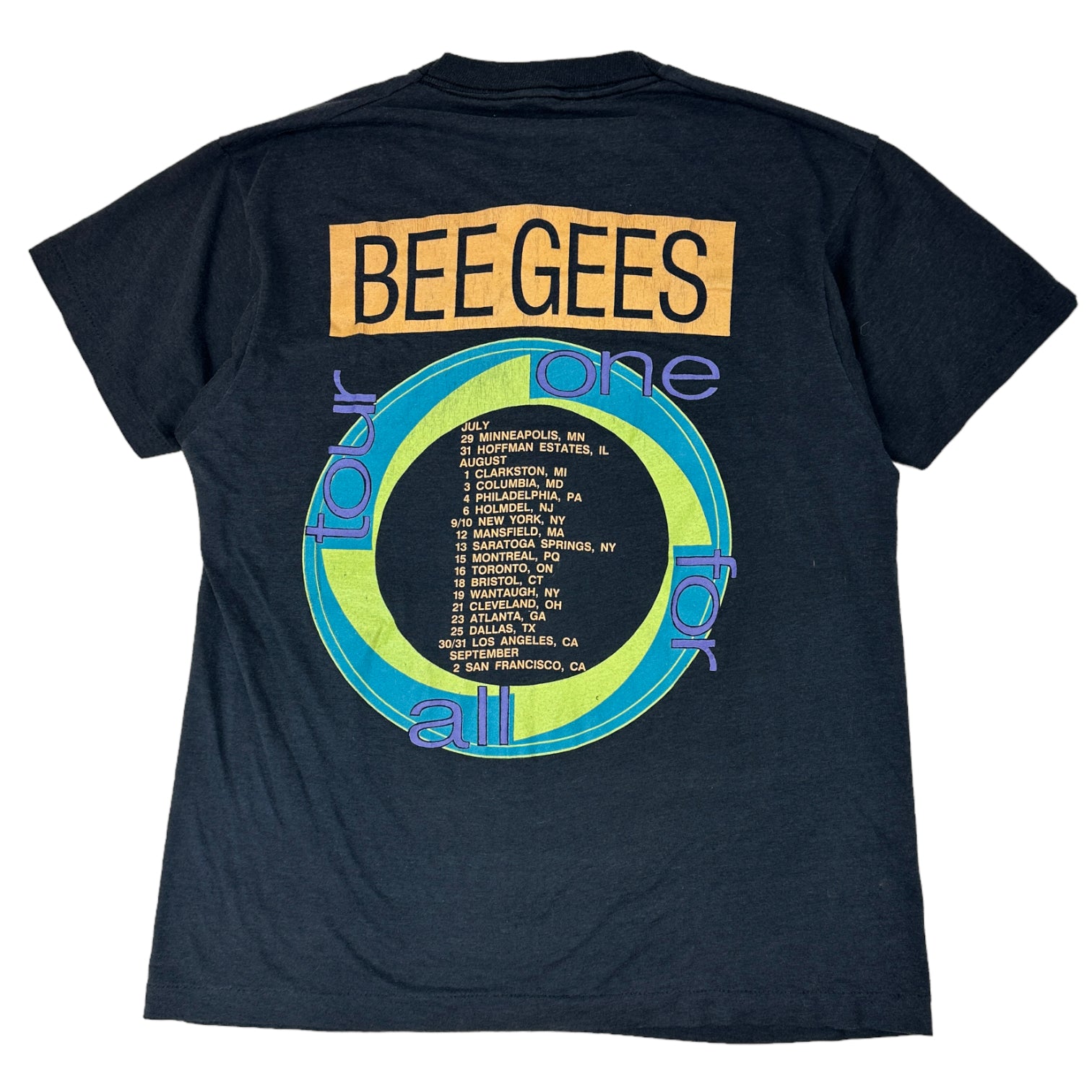 Vintage Bee Gees One For All Tour Tee Black