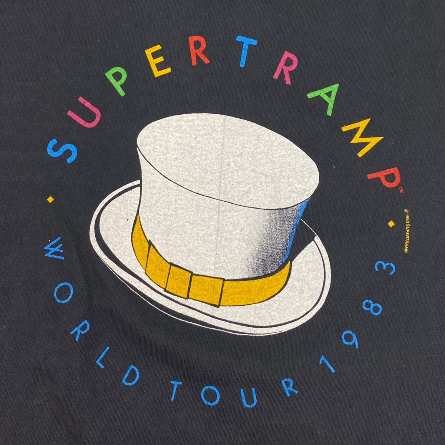 1983 Black Super Tramp '83 World Tour T-Shirt