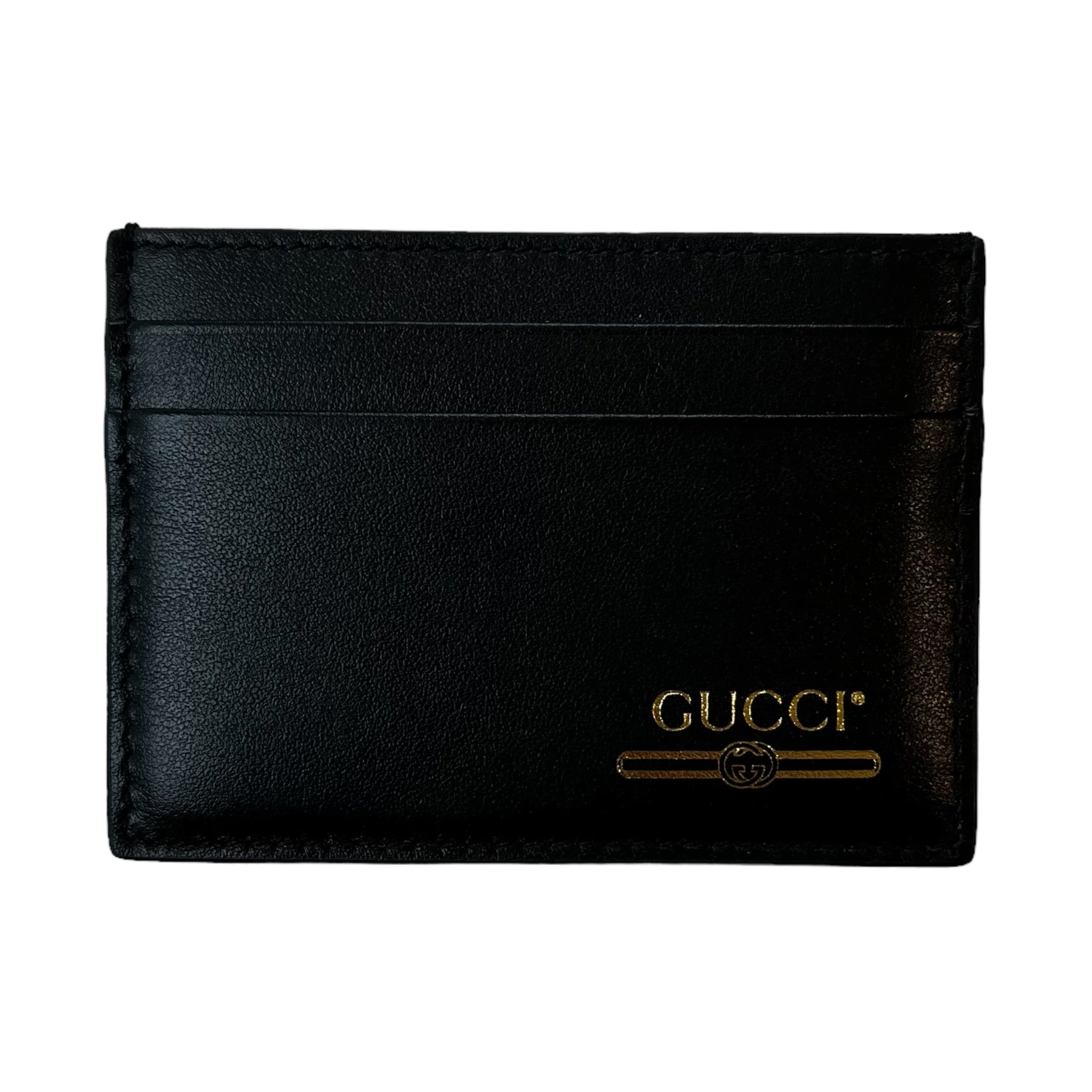 Gucci Card Holder Gold Logo