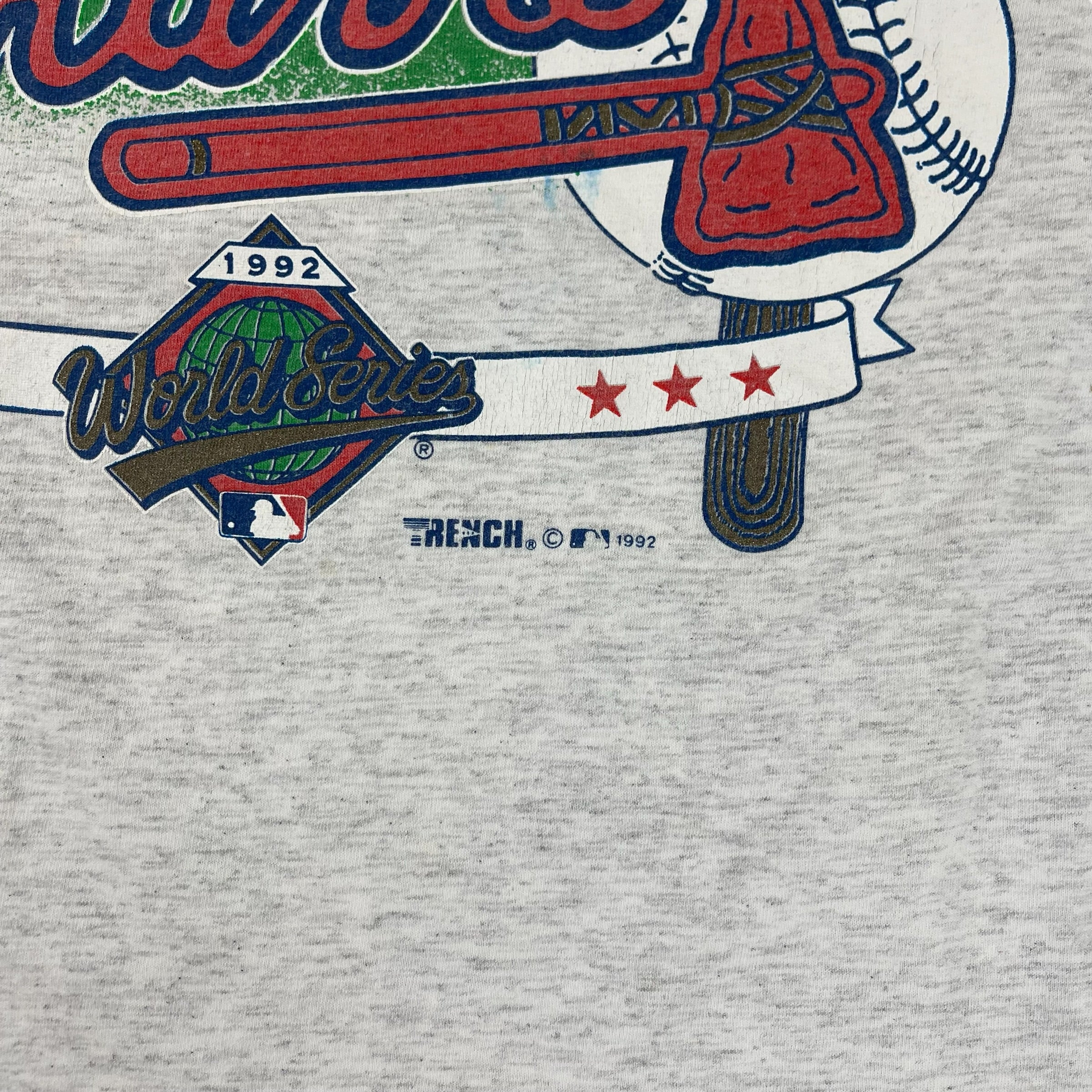 1992 Atlanta Braves World Series T-shirt - Grey Baseball T-Shirt