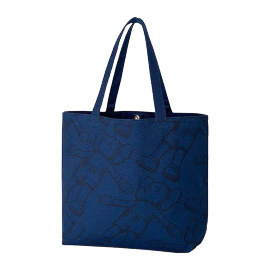 Kaws x Uniqlo All Over Holiday Print Tote Navy