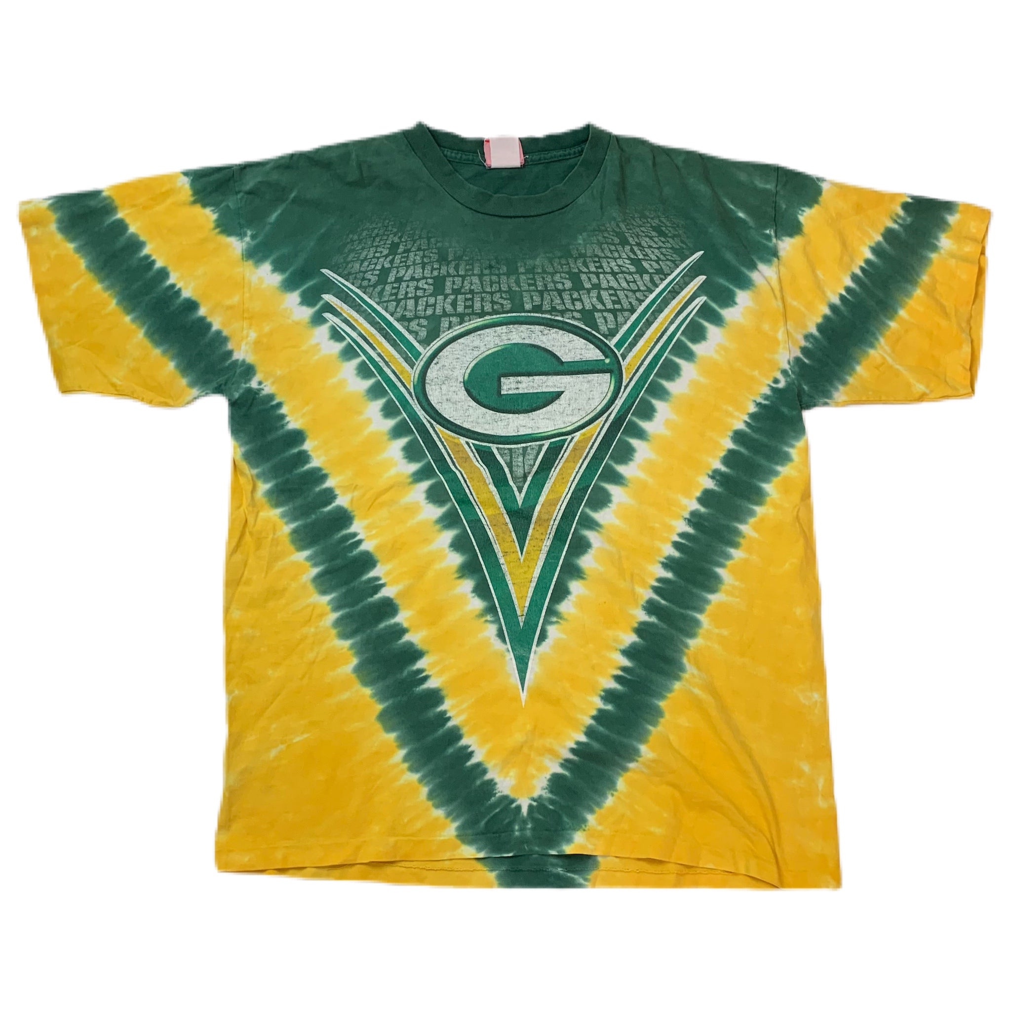 Vintage Green Bay Packers Tie Dye Shirt - Green & Yellow Tie Dye Shirt