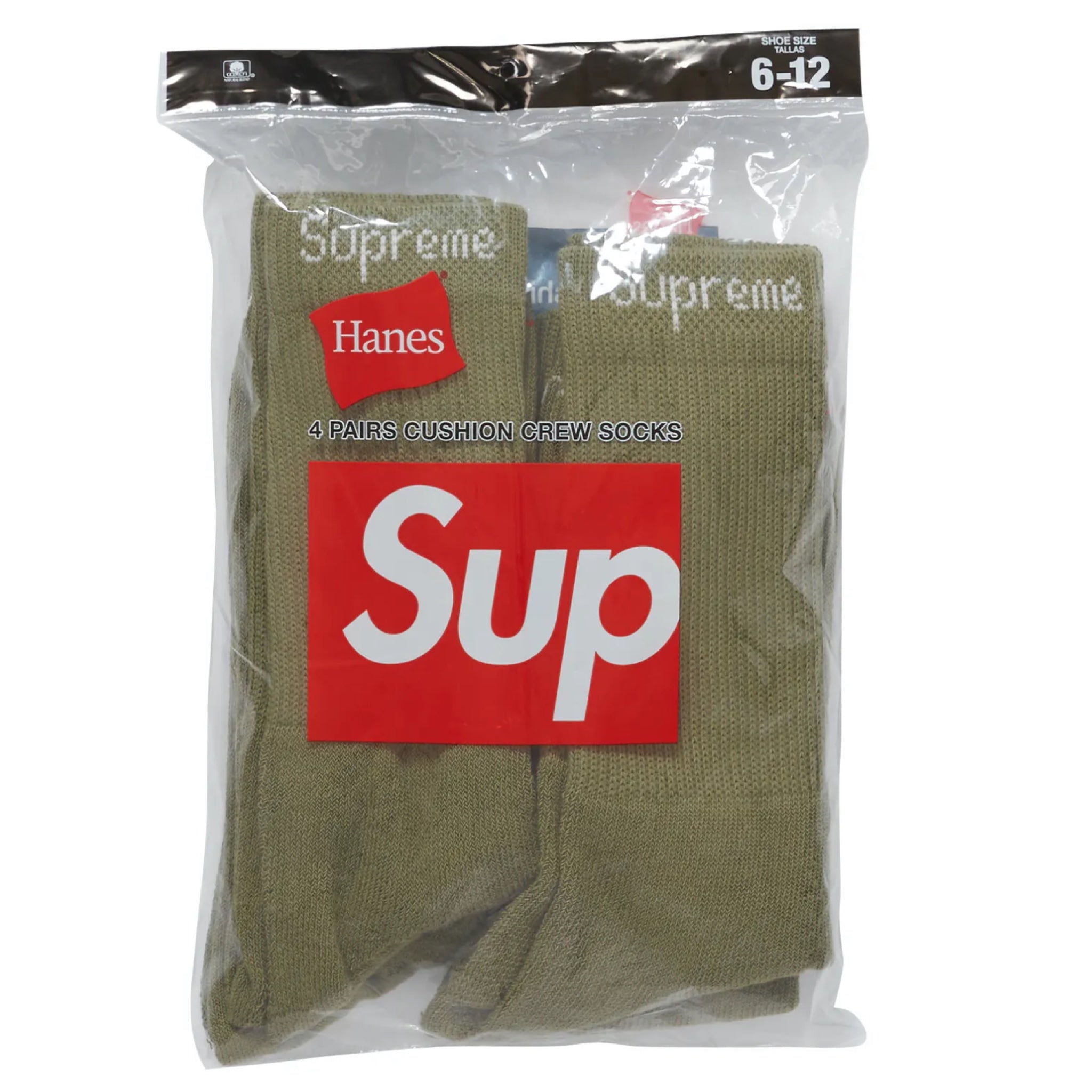 Supreme x Hanes Crew Socks Olive