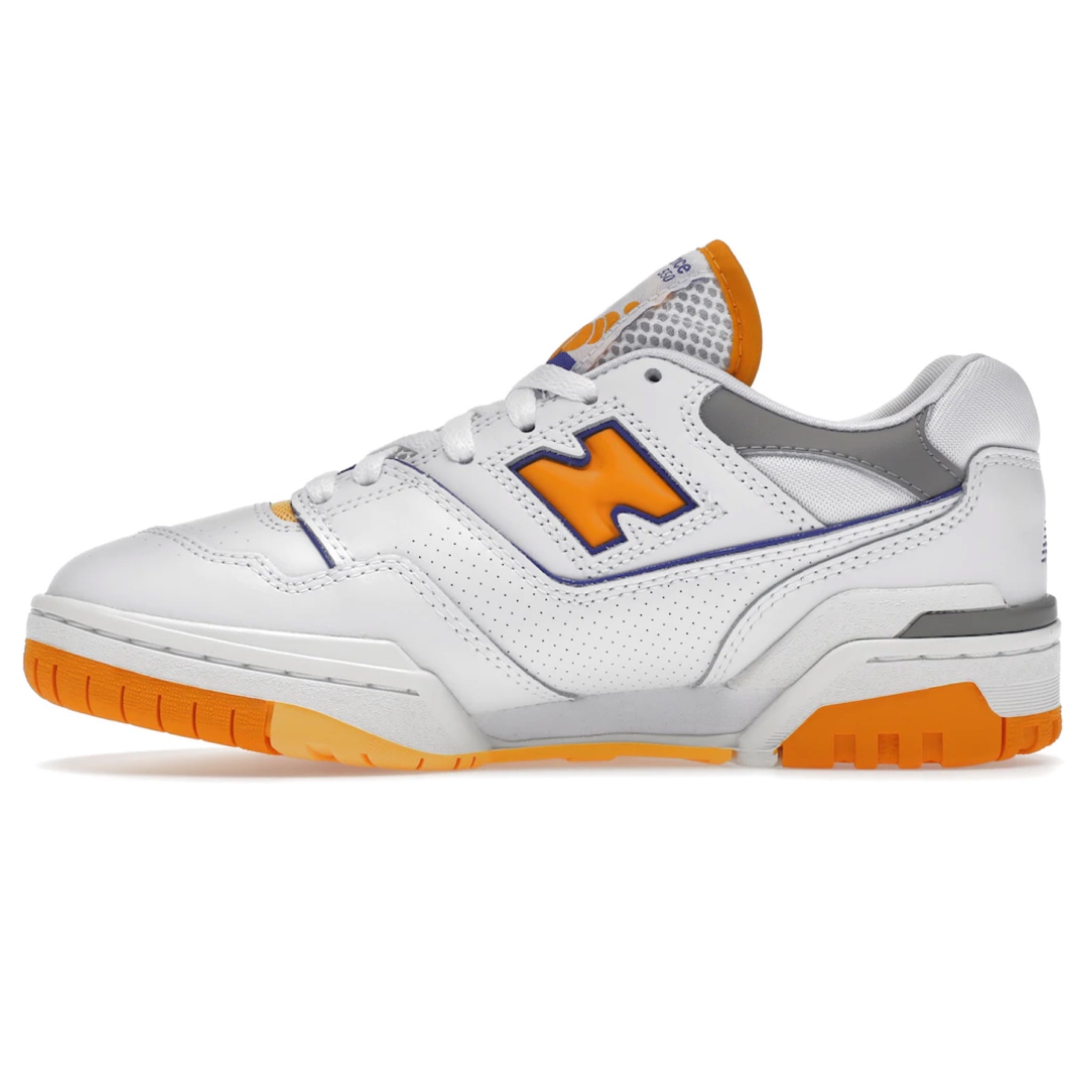 New balance white and on sale orange